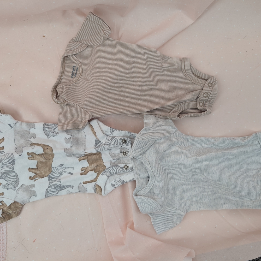 Carter's Baby Bodysuit with Beige and Gray Animal Print